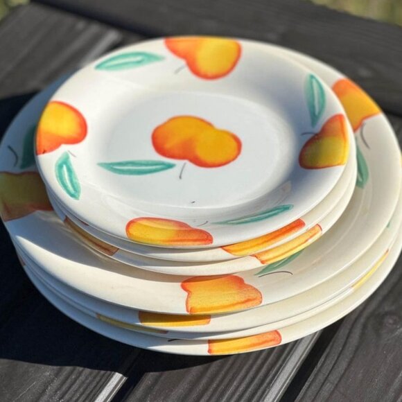 PIER 1 Italy peaches plate set - Picture 1 of 7